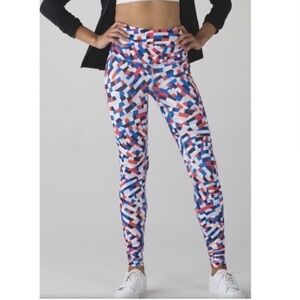LULULEMON ATHLETICA Capoeira Multi Wunder Under Pant Hi-Rise Leggings - US 10